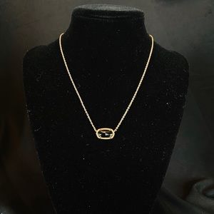 Kendra Scott Elisa Gold Pendant Necklace In Black